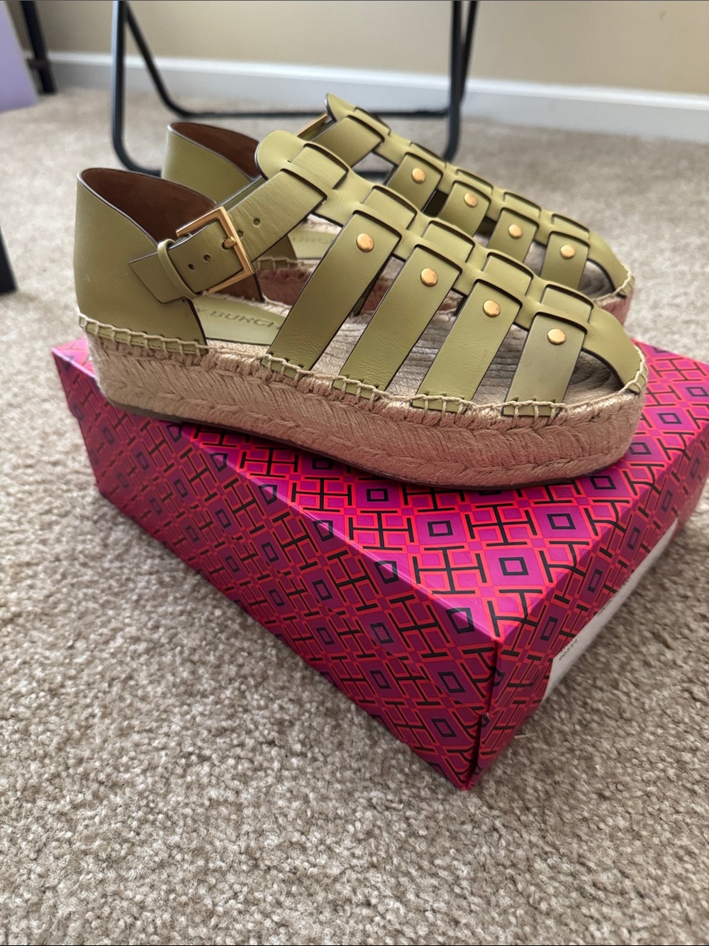 NEW Tory Burch Fisherman Flatform Espadrilles, size 8